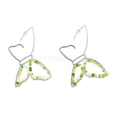 Light Green Glass Earrings