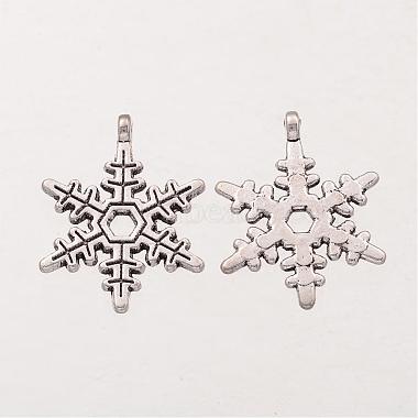Pendentifs en alliage de style tibétain flocon de neige de Noël(A0353Y)-3