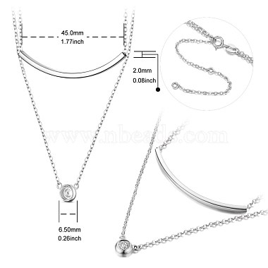 SHEGRACE Rhodium Plated 925 Sterling Silver Tiered Necklaces(JN656A)-2