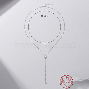 Rhodium Plated 925 Sterling Silver Lariat Necklace(PK2144-2)-3