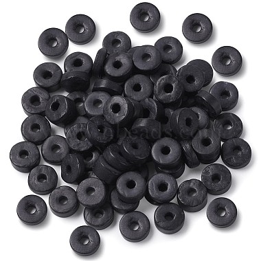 9mm Black Donut Coconut Beads