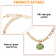 18K Real Gold Plated Natural Green Aventurine Oval Pendant Necklaces & Stud Earrings & Link Bracelet(SJEW-AN0001-51)-3