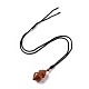 Gemstone Pendant Necklace with Nylon Cord for Women(G-A210-04)-3
