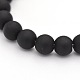 Dyed Natural Black Agate Frosted Round Beads Strands(X-G-P088-14-8mm)-1