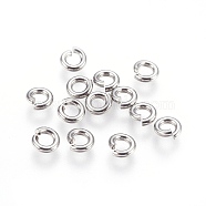 304 Stainless Steel Open Jump Rings, Stainless Steel Color, 6x1.5mm, Inner Diameter: 3mm, 800pcs/bag(STAS-P212-25P-12)