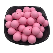 Silicone Beads, Chewing Beads For Teethers, DIY Nursing Necklaces Making, Round, Pearl Pink, 15mm, Hole: 2mm(SIL-WH0003-01A-19)