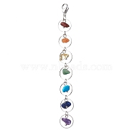 Natural & Synthetic Gemstone Pendant Decorations, with 304 Stainless Steel Lobster Claw Clasps, Stainless Steel Color, 109mm(HJEW-JM01829-02)