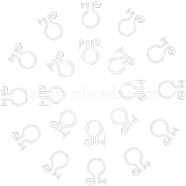 Plastic Clip-on Earring Findings, Clear, 11x8x3mm, Hole: 0.75mm, 11x9x3.5mm, Hole: 0.5mm, Fit For 3mm Rhinestone, 100pcs/box(KY-AR0001-02)