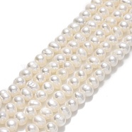 Natural Cultured Freshwater Pearl Beads Strands, Potato, Beige, 4~6x5~7x5~6mm, Hole: 0.7mm, about 67~71pcs/strand, 13.58~14.25 inch(34.5~36.2cm)(PEAR-F018-17B-01)