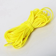 Waxed Polyester Cord, Round, Yellow, 1mm, 15m/bundle(YC-TAC0002-A-30)