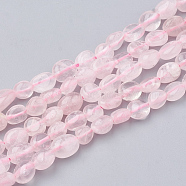 Natural Rose Quartz Beads Strands, Tumbled Stone, Nuggets, 5~9x4~7x2~6mm, Hole: 0.5mm, about 60~66pcs/strand, 15.7 inch(G-S151-06)