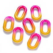 Two Tone Opaque Acrylic Linking Rings, Quick Link Connectors, for Cable Chains Making, Oval, Gold, 39x23.5x7mm, Inner Diameter: 25x10mm(OACR-S036-006B-M01)