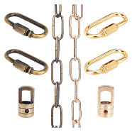 AHANDMAKER DIY Jewelry Making Kit, Including 2Pcs 2 Color Iron Chains, M10 Bucket Shape Iron Lifting Ring, Iron Lifting Ring, Mixed Color, Chain: 500mm, 1pc/color(DIY-GA0002-43)