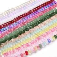 Transparent Glass Beads Strands, Lotus, Mixed Color, 10x14x7mm, Hole: 0.8mm, about 38pcs/strand, 14.17 inch(36cm)(GLAA-F114-01)