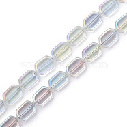Electroplate Glass Beads Strands, AB Color, Oval, Clear AB, 9.5x6.5x3.5mm, Hole: 0.9mm, about 78Pcs/strand, 25.59 inch(65cm)(EGLA-N008-017-D03)