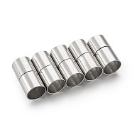 Brass Magnetic Clasps, Column, Platinum, 22x11mm, Hole: 10mm, 5sets/bag(KK-TAC0002-01B)