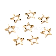 Brass Linking Rings, Long-Lasting Plated, Cadmium Free & Lead Free, Star, Real 24K Gold Plated, 7.5x8x1mm, Inner Diameter: 5x5mm(X-KK-F831-006A-G-RS)