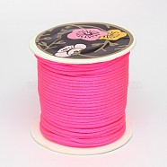 Nylon Thread, Rattail Satin Cord, Deep Pink, 1mm, about 87.48 yards(80m)/roll(LW-K001-1mm-F106)