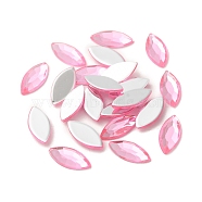 Imitation Taiwan Acrylic Rhinestone Cabochons, Flat Back & Faceted, Horse Eye, Pearl Pink, 15x7x1.8mm, about 2000pcs/bag(GACR-A021-7x15mm-03)