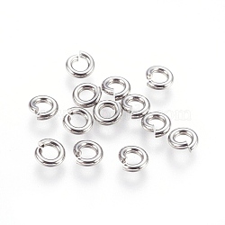 Tarnish Resistant 304 Stainless Steel Open Jump Rings, Stainless Steel Color, 6x1.5mm, Inner Diameter: 3mm, 800pcs/bag(STAS-P212-25P-12)