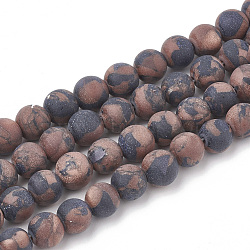 Synthetic Goldstone Beads Strands, Frosted, Round, 8mm, Hole: 1mm, about 47pcs/strand, 15.5 inch(G-T106-008C)