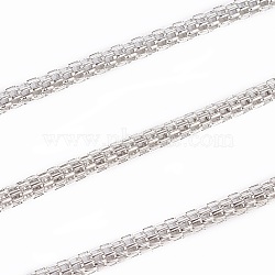 Iron Mesh Chains Network Chains, Unwelded, with Card Paper, Platinum Color, Chains: 2.5mm thick(X-CHN001Y-N)