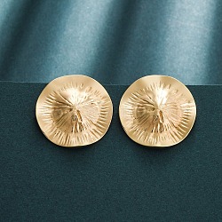 304 Stainless Steel Stud Earrings for Women, Ion Plating(IP), Hat, Real 18K Gold Plated, 26mm(EJEW-L296-021G)