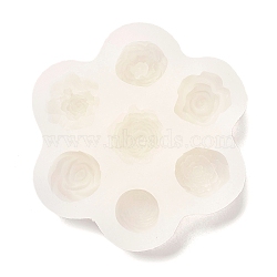 Flower Food Grade Silicone Molds, Fondant Molds, For DIY Cake Decoration, Chocolate, Candy, UV Resin & Epoxy Resin Jewelry Making, White, 120x110x25mm, Inner Diameter: 22~32x22~29mm(DIY-L072-005)