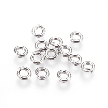 304 Stainless Steel Open Jump Rings, Stainless Steel Color, 6x1.5mm, Inner Diameter: 3mm, 800pcs/bag