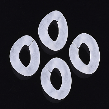 Transparent Frosted Acrylic Linking Rings, Quick Link Connectors, for Curb Chains Making, Twist, Clear, 30x21x6.5mm, Inner Diameter: 16x8mm, about 288pcs/500g