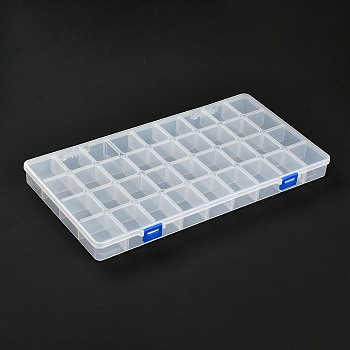 Rectangle Plastic Boxes, with 36 Compartments Organizer Storage, for Small Parts, Hardware and Craft, Clear, 35.5x19x3cm