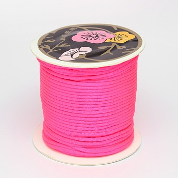 Nylon Thread, Rattail Satin Cord, Deep Pink, 1mm, about 87.48 yards(80m)/roll