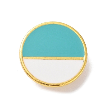 Golden Alloy Brooches, Enamel Pins, for Backpack Cloth, Round, 29.5x1.5mm