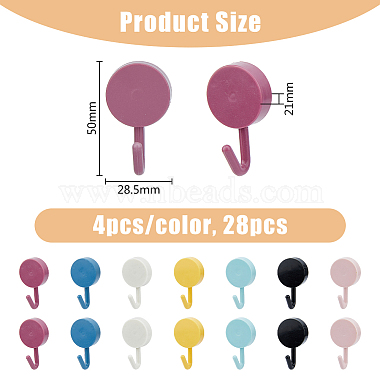28Pcs 7 Colors Plastic Hook Hangers(AJEW-DC0001-18)-2