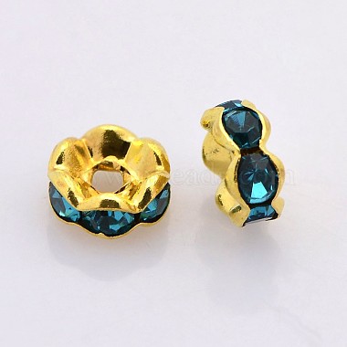 Brass Rhinestone Spacer Beads(RB-A014-L8mm-06G)-2