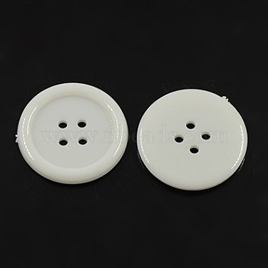 44L(28mm) White Flat Round Acrylic 4-Hole Button