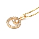 Brass Micro Pave Cubic Zirconia Pendant Necklaces for Women(NJEW-E106-15KCG-01)-1