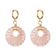 Boucles d'oreilles pendantes en quartz rose naturel beignet(EJEW-JE04749)-1