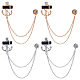 4Pcs 2 Color Jet Rhinestone Anchor Hanging Chain Brooches(JEWB-GF0001-38)-1