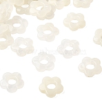 Transparent Acrylic Beads, Flower, Two Tone, White, 14x14.5x4mm, Hole: 1.6mm(X-MACR-K359-48B)