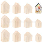 Wood Display Decoration, Wooden Tray Plates, Arrow, 35~50x20~30x19mm, 4pcs/set(DJEW-WH0034-57A)