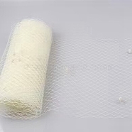 1M Polyester Mesh Fabric, for DIY Bride Veils Hats Fascinators, Beige, 25cm(AJEW-GA0006-87B)