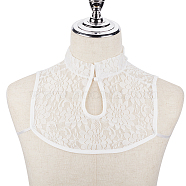 Detachable Polyester Lady's False Collars, Hollow-out Neckline Trim, Clothes Sewing Applique Edge, DIY Garment Accessories, White, 275x300x9mm(DIY-WH0430-118A)