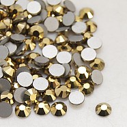 Glass Flat Back Rhinestone, Grade A, Back Plated, Faceted, Half Round, Aurum, 3~3.2mm, about 1440pcs/bag(RGLA-C002-SS12-567)
