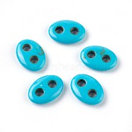 Synthetic Turquoise Links connectors, Oval, 13.5x9.5x2.5~3mm, Hole: 2.5mm(TURQ-F012-01A)