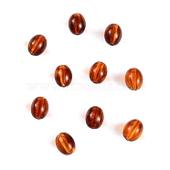 Transparent Acrylic Beads, Oval, Dark Orange, 11x14mm, Hole: 2mm(TACR-CJ0001-40)
