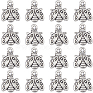 100Pcs Tibetan Style Alloy Charms, Ladybug, Antique Silver, 14x12x2.5mm, Hole: 1.5mm(TIBE-SC0001-92)