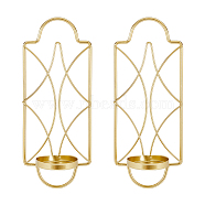Wall Hanging Iron Candle Holders, Retro Wall Decorative Candlesticks, Matte Gold Color, 8.7x5.7x21.5cm(HJEW-WH0042-33MG)
