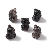 Natural Silver Obsidian Beads, Rabbit, 18.5~19x12x14mm, Hole: 2mm(G-G859-03)