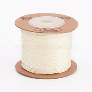 Nylon Cords, String Threads Cords, Light Goldenrod Yellow, 1mm, about 54.68~59.05 yards(50~54mm)/roll(OCOR-L035-H12)